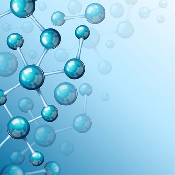 原子结构分子模型矢量插画