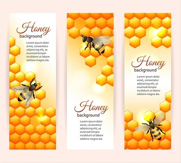 蜜蜂和蜂巢竖幅