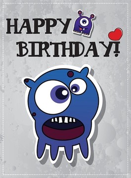 生日快乐怪兽卡
