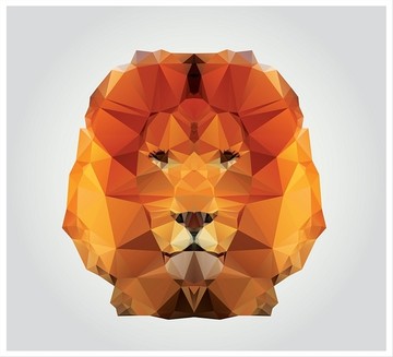 几何多边形狮子图案