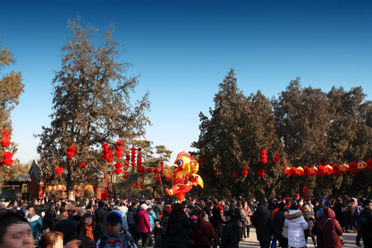 地坛庙会 春节 红灯