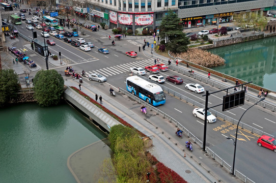 城市马路俯瞰