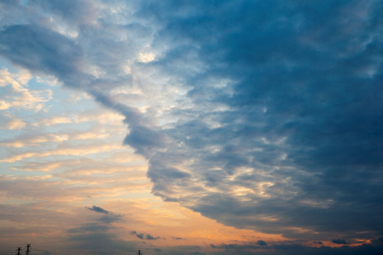 夕阳西下云海天空