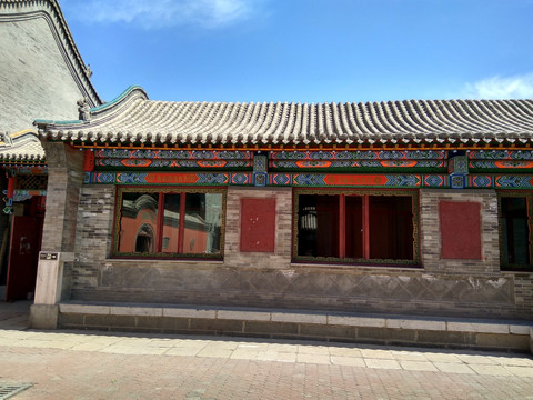 中国古建筑瓦房，蓝瓦房