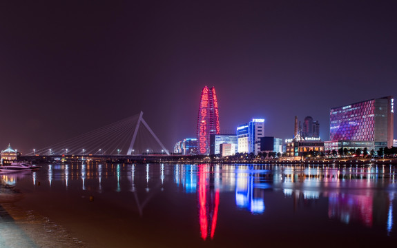 宁波三江口夜景 城市景观
