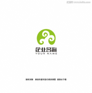 抽象大树创意logo