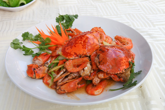 姜葱焖虾蟹