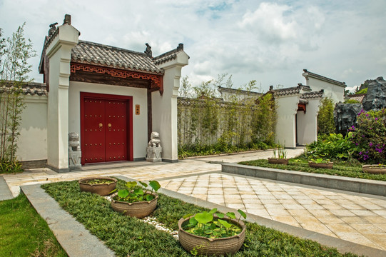 传统建筑 大门 中式大院