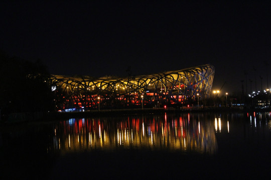北京鸟巢夜景