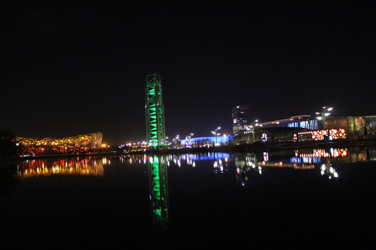 北京鸟巢夜景