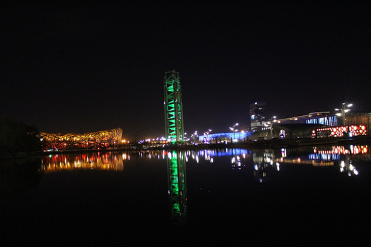 北京鸟巢夜景