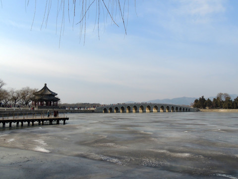 颐和园十七孔桥冬景