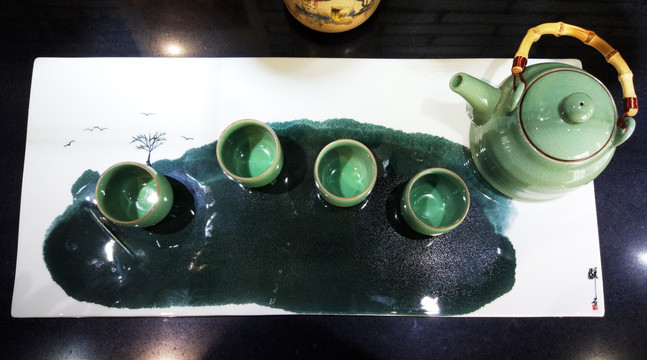 中国风艺术茶具茶盘