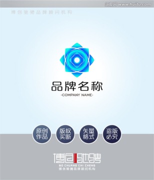 蓝色 科技之光 绽放LOGO