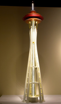 西雅图太空针塔的建筑模型