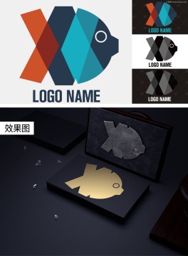 小鱼服装箱包房地产logo商标