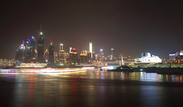 两江交汇夜景