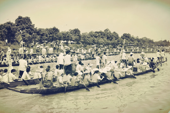 老照片龙舟 传统端午节