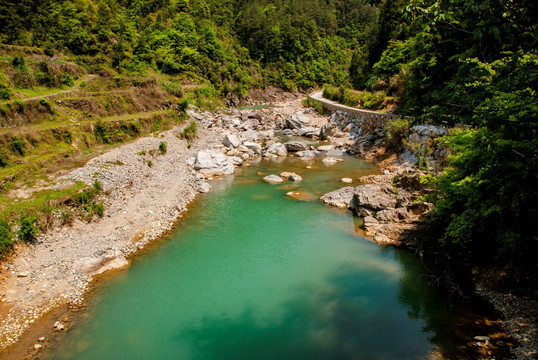 乡村 山水 溪流 树林 山涧