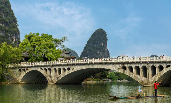 广西阳朔遇龙河风光