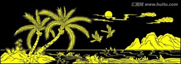 椰树海景图