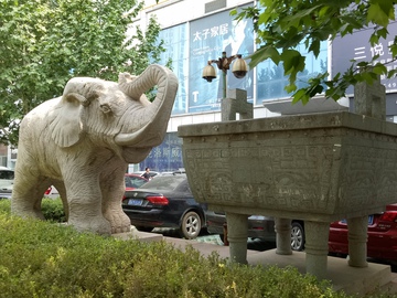 大象石雕 石像雕刻 建筑 雕像