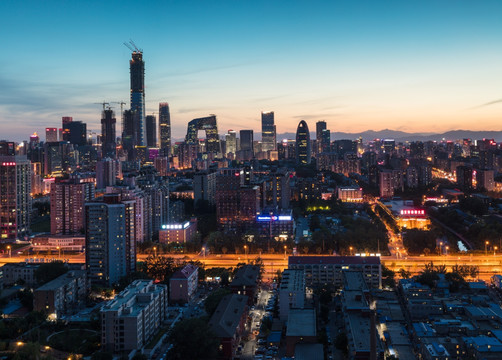 北京CBD商贸中心夜景