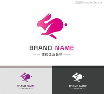 可爱跳跃兔子logo