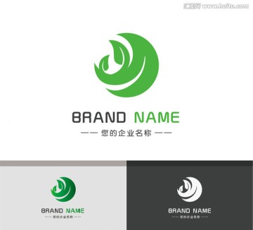 优雅植物森系绿叶logo