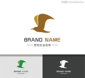 优雅鸟儿飞翔动物logo