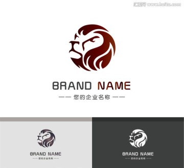 霸气狮子头动物logo设计