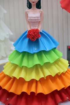 彩虹裙仿真蛋糕