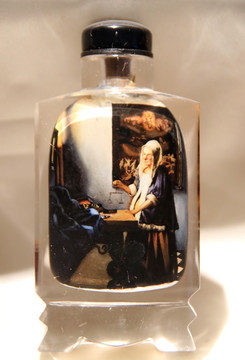 玻璃艺术品内画欧洲科学家鼻烟壶