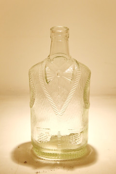 玻璃工艺品男背心款透明瓶