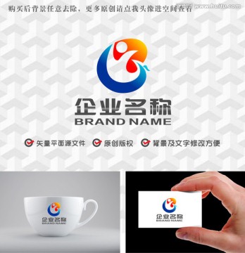 字母BC飞鸟人物logo