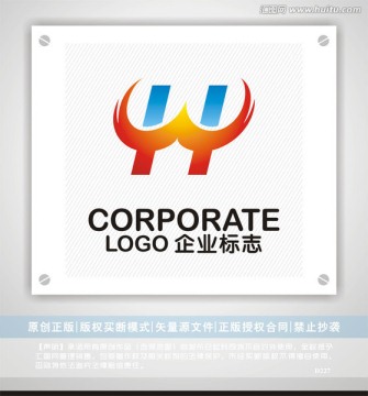 WH字母logo