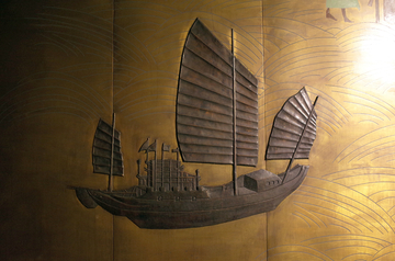 古代帆船浮雕