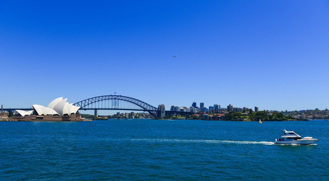 悉尼大桥 大海 游艇
