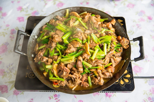 广西桂林美食 风味菜子姜焖鸭