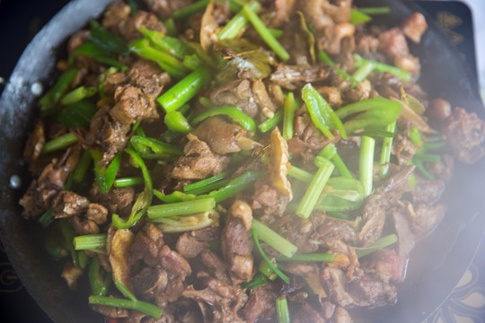 广西桂林美食 风味菜子姜焖鸭