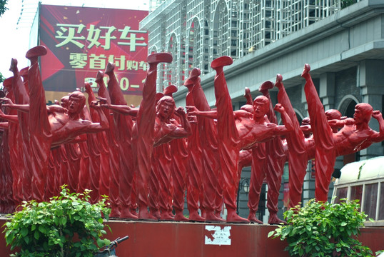 雕像 李小龙 功夫