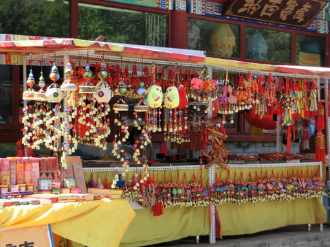 寺庙摊位 寺庙纪念品摊位