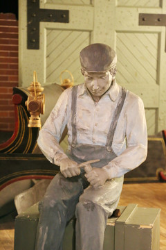 19世纪的美国汽车工人雕像