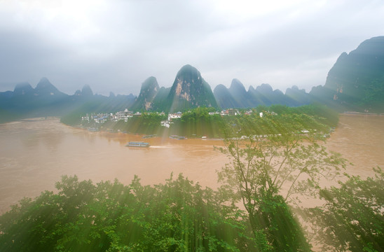 漓江 桂林山水 霞光