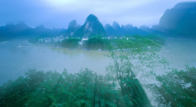 漓江 桂林山水 霞光