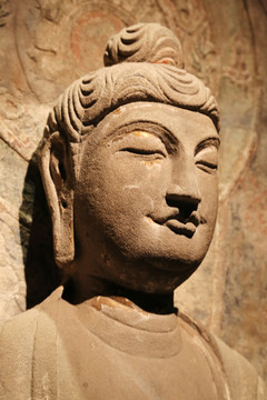 唐代石雕释迦头像