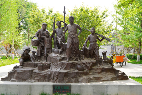 抗日儿童团雕塑