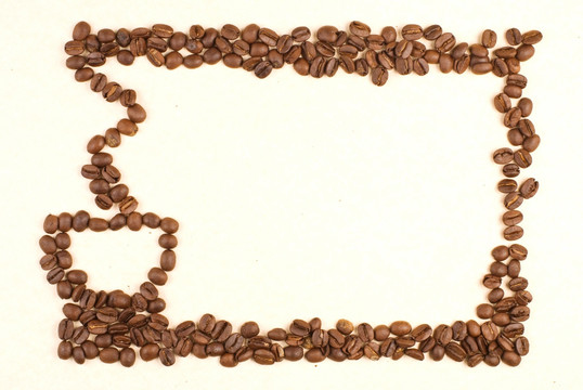 咖啡豆摆成的图案
