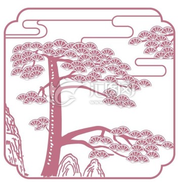 迎客松矢量绘制