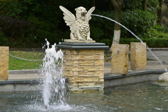 中庭水景 喷泉雕塑 狮子喷泉